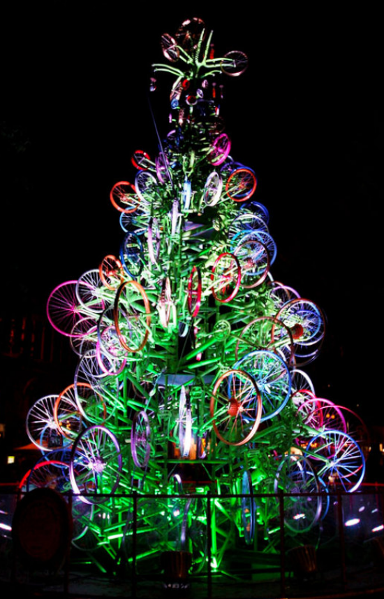 bicycle christmas tree